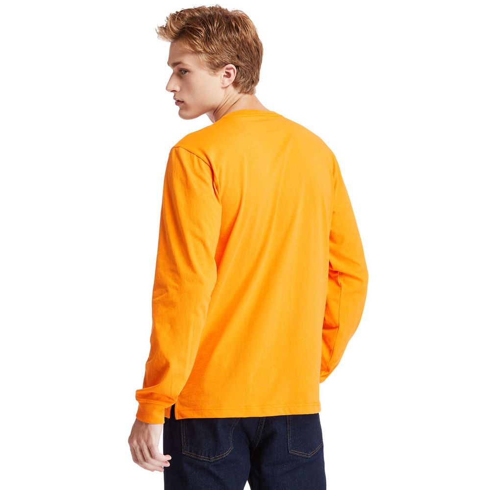 Camisetas Timberland Hombre Pro® Base Plate Long-Sleeve Graphic Naranjas - Chile KJQ-725096